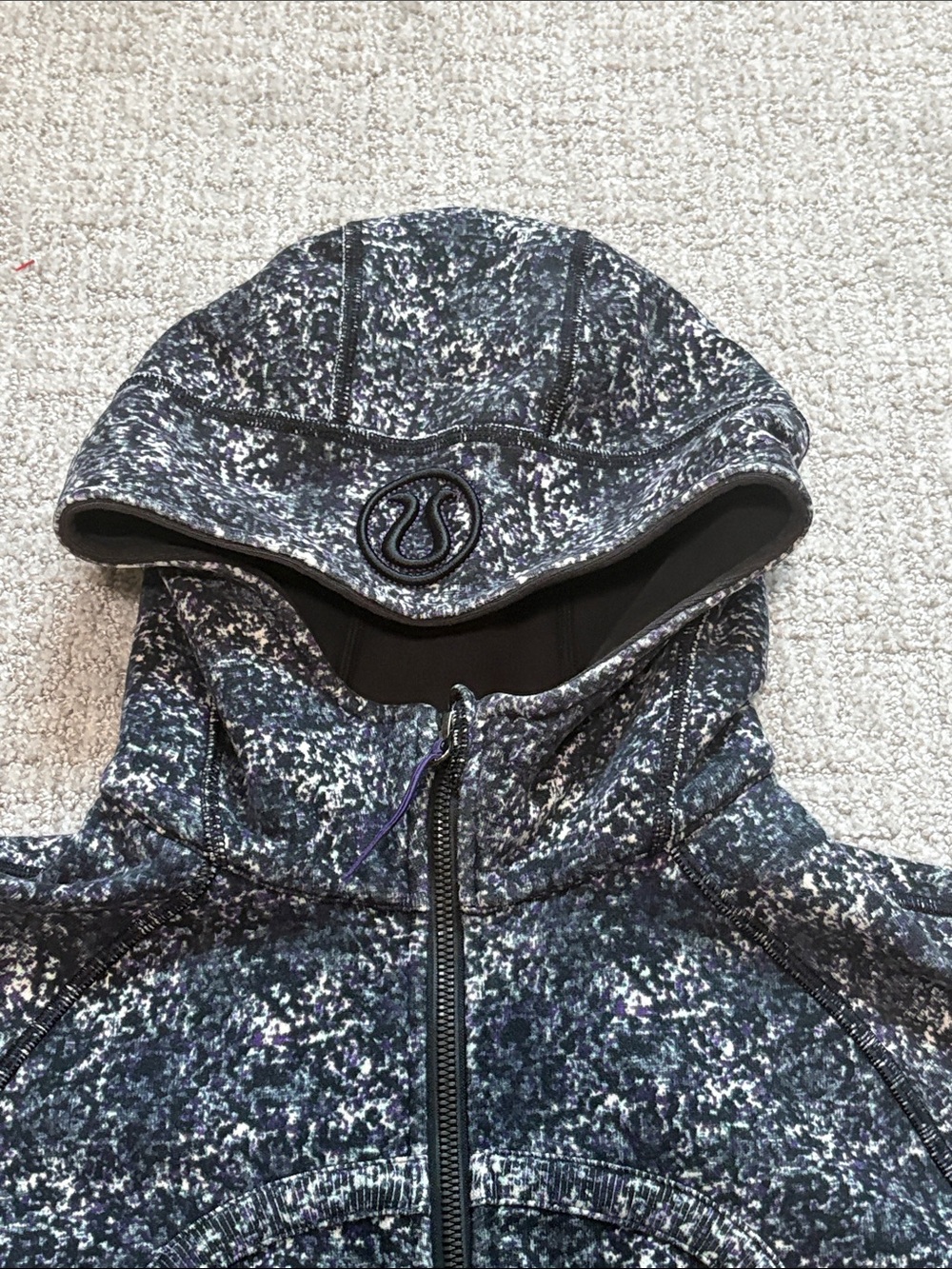 lululemon athletica women’s Black & White Speckled Full-Zip Hoodie